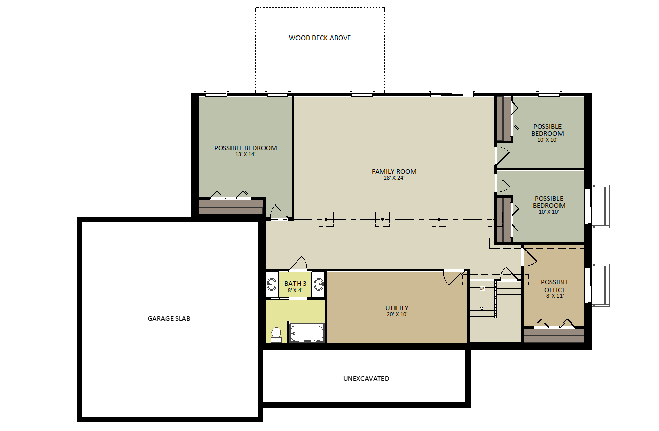 SpruceLower Level Floor Plan